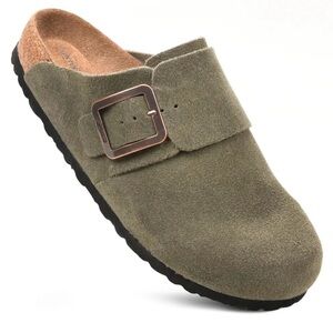 Aerothotic Atlas Leather Clogs, atlas green color, size 39 (9), adjustable